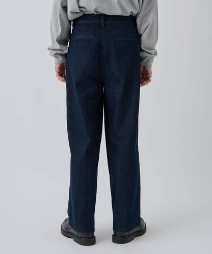 【AW/可成套搭配】雙褶直筒牛仔休閒褲