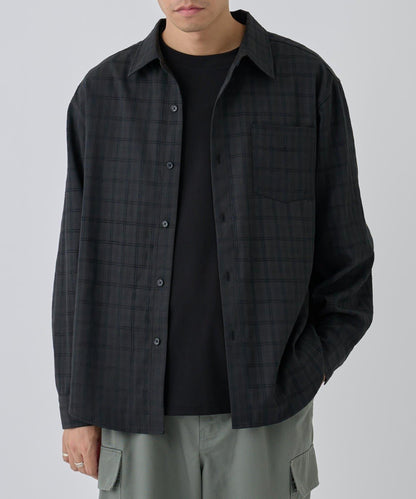 【AW】格紋提花長袖襯衫