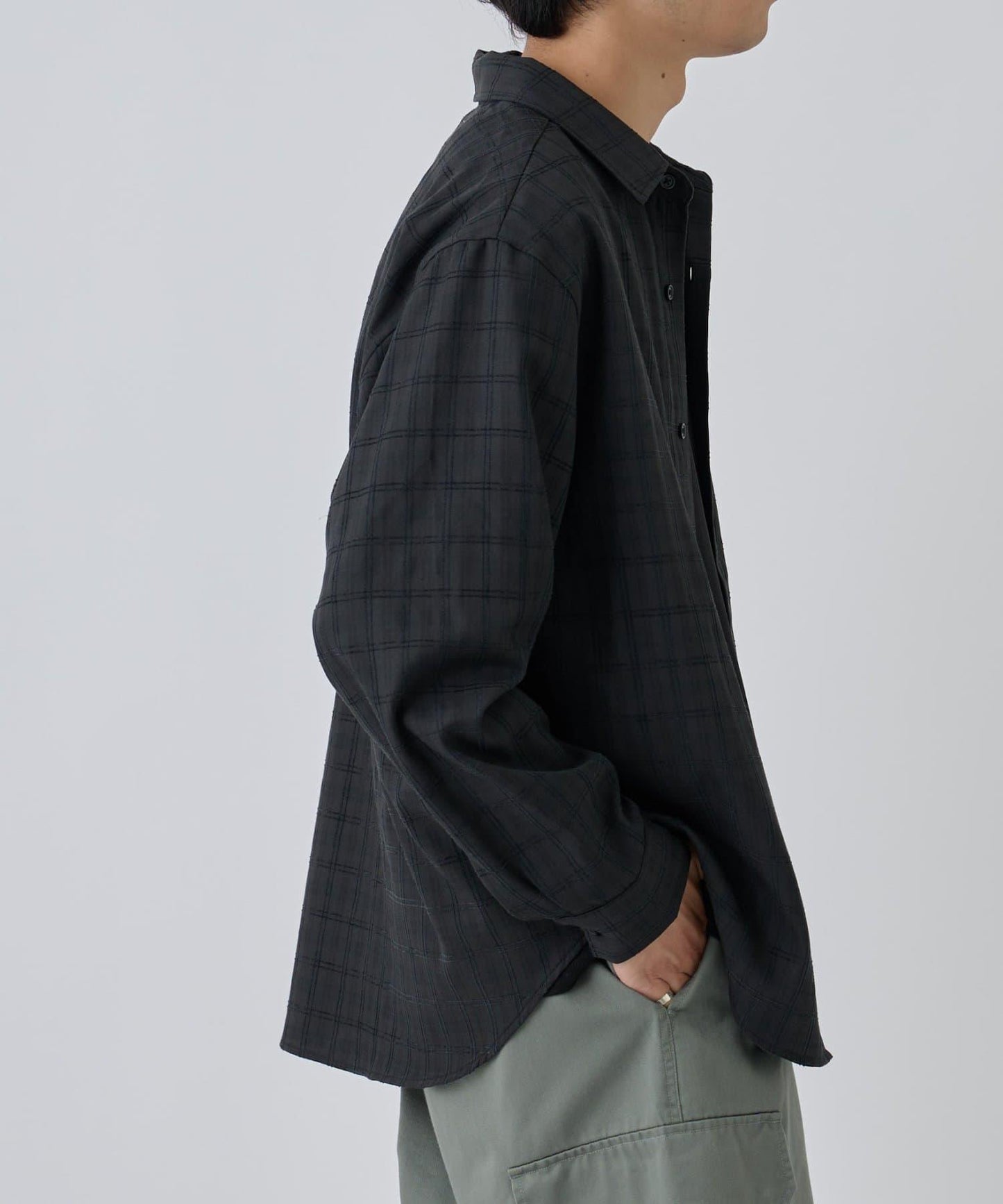 【AW】格紋提花長袖襯衫