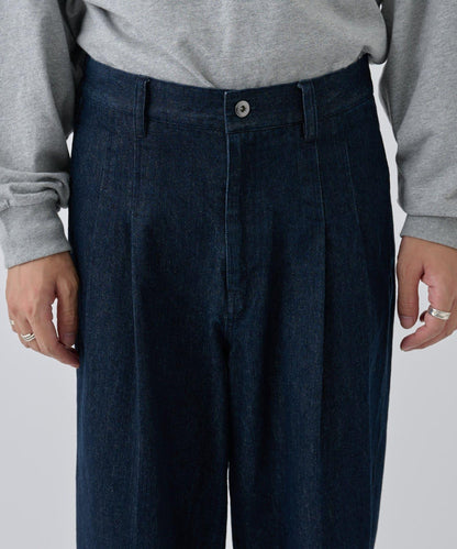 【AW/可成套搭配】雙褶直筒牛仔休閒褲