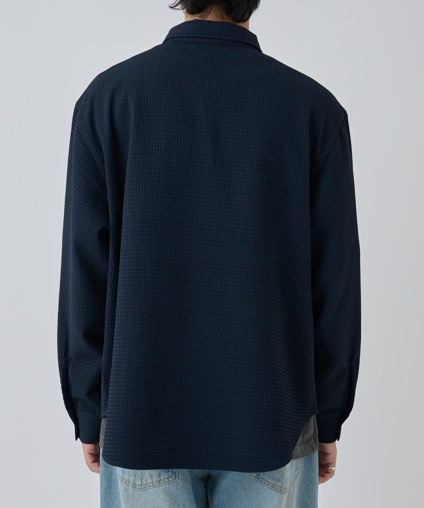 【AW】大圖案壓花長袖襯衫