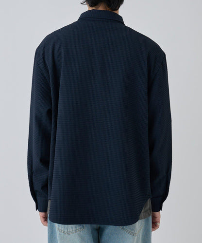 【AW】大圖案壓花長袖襯衫