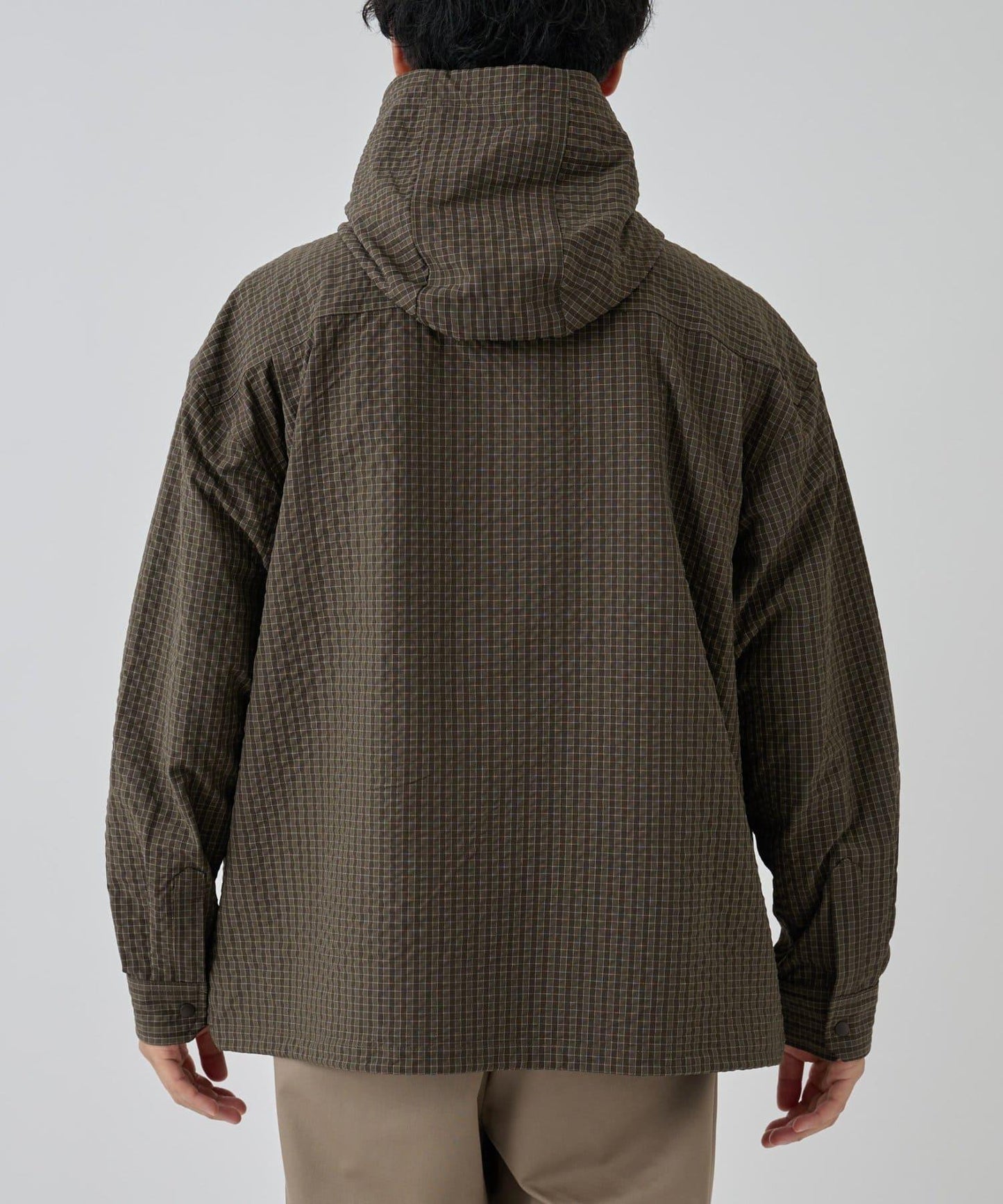 【AW】抽繩連帽格子襯衫