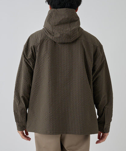 【AW】抽繩連帽格子襯衫