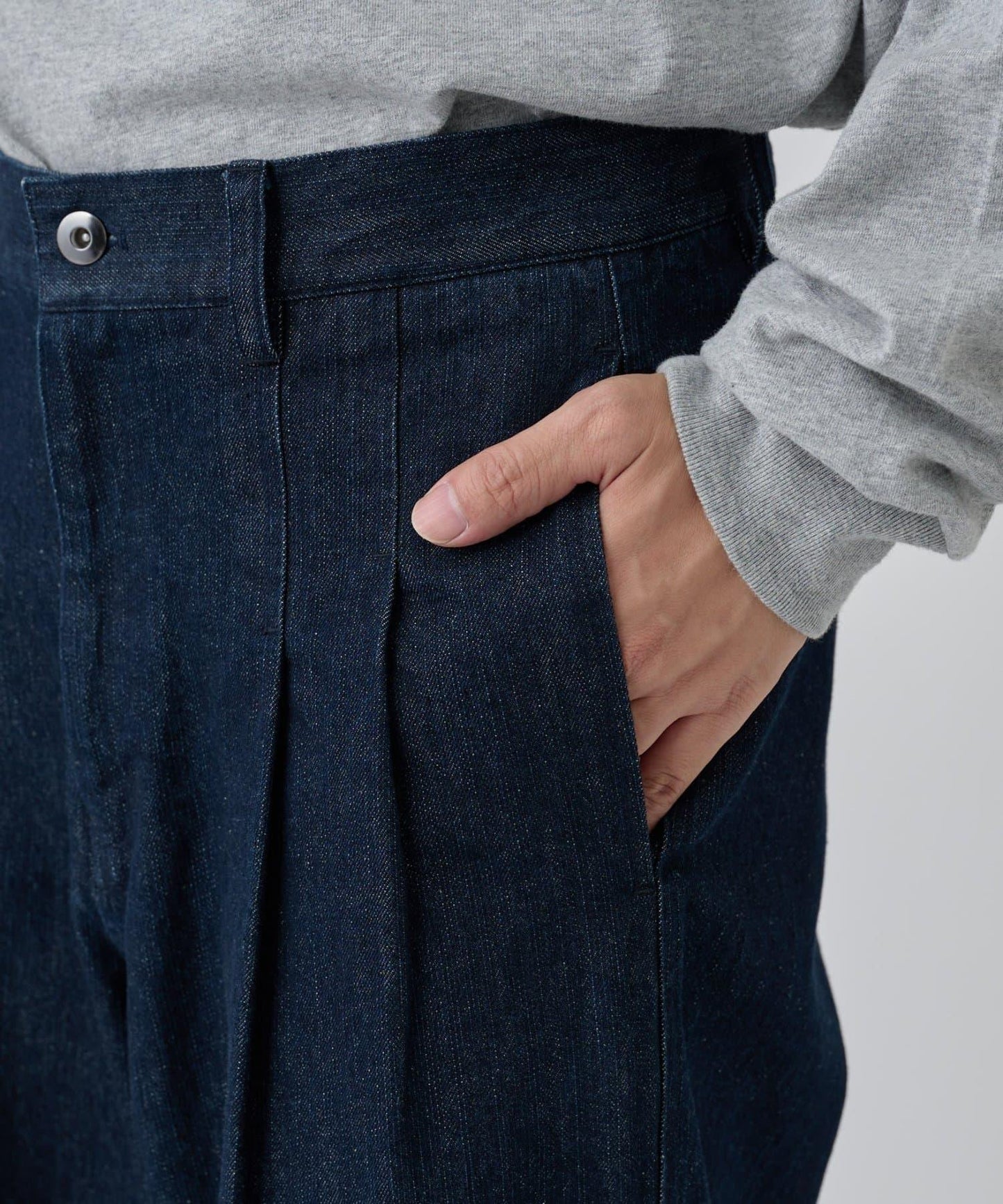 【AW/可成套搭配】雙褶直筒牛仔休閒褲