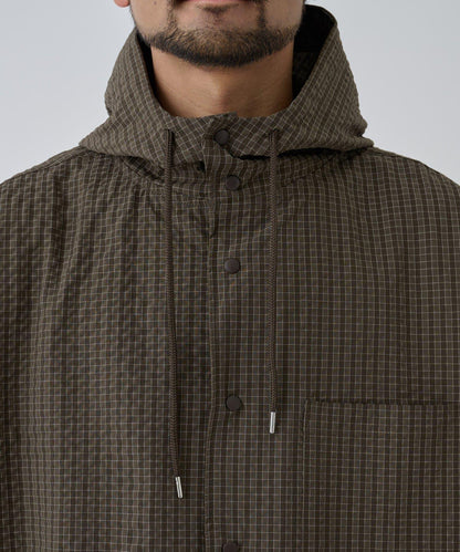 【AW】抽繩連帽格子襯衫