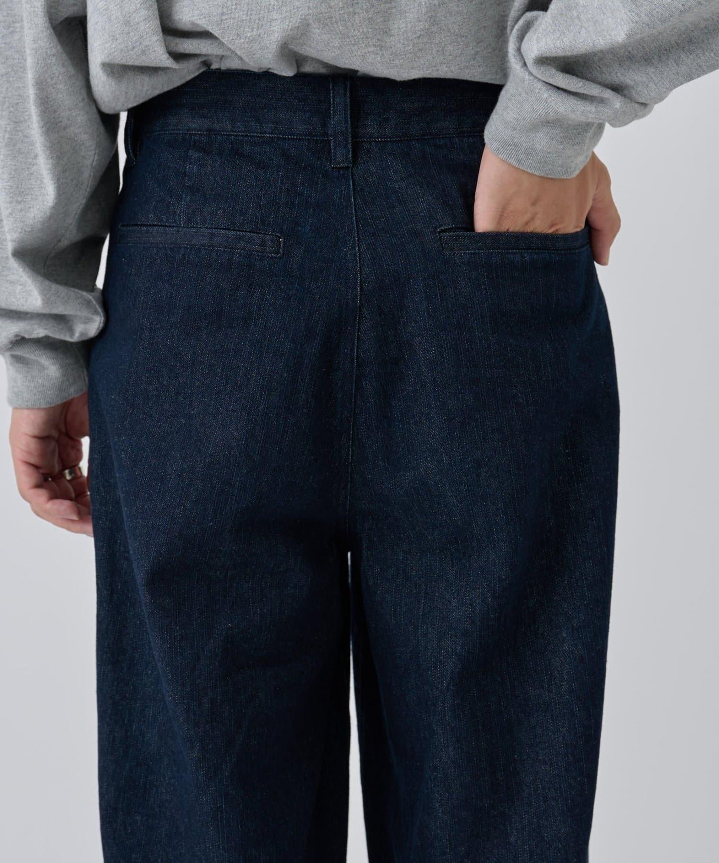 【AW/可成套搭配】雙褶直筒牛仔休閒褲