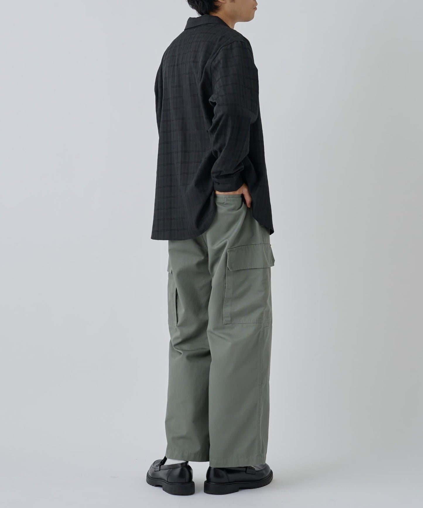 【AW】格紋提花長袖襯衫