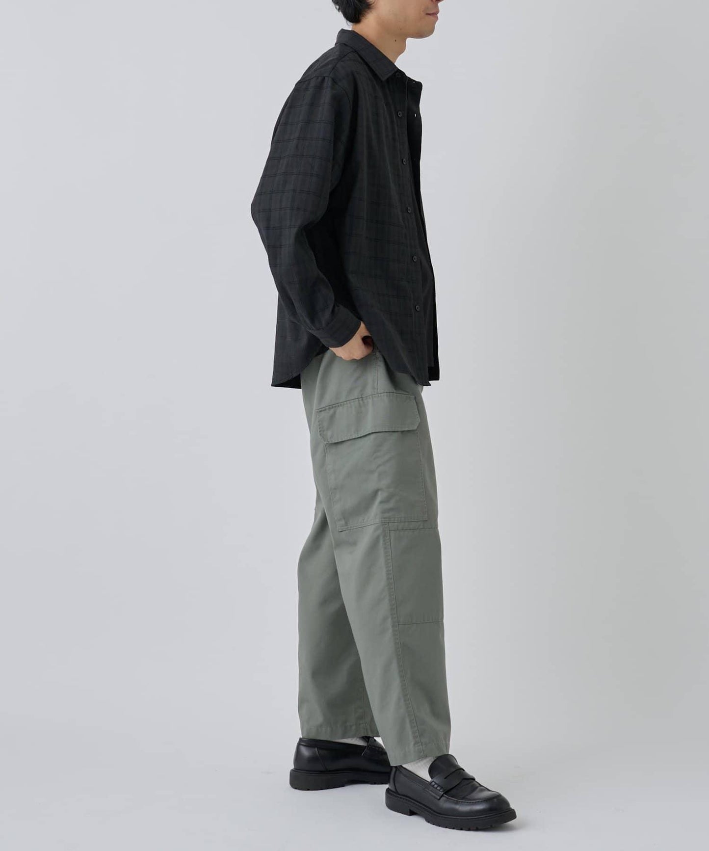 【AW】格紋提花長袖襯衫