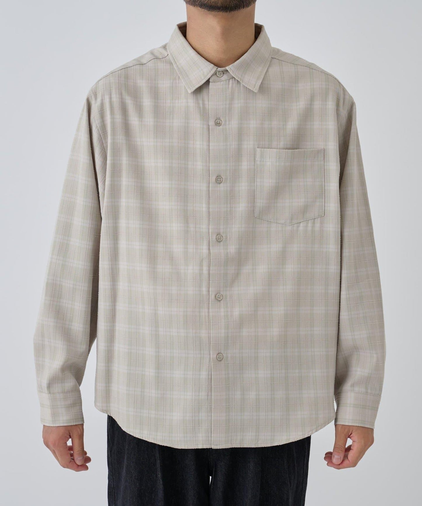 【AW】格紋提花長袖襯衫