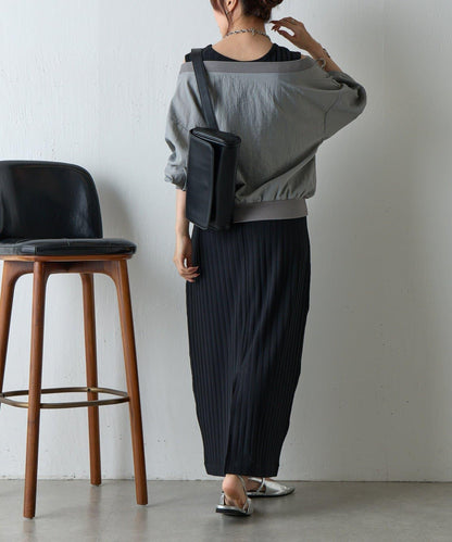 【AW】輕薄透視一字肩套頭衫