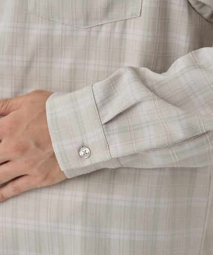 【AW】格紋提花長袖襯衫