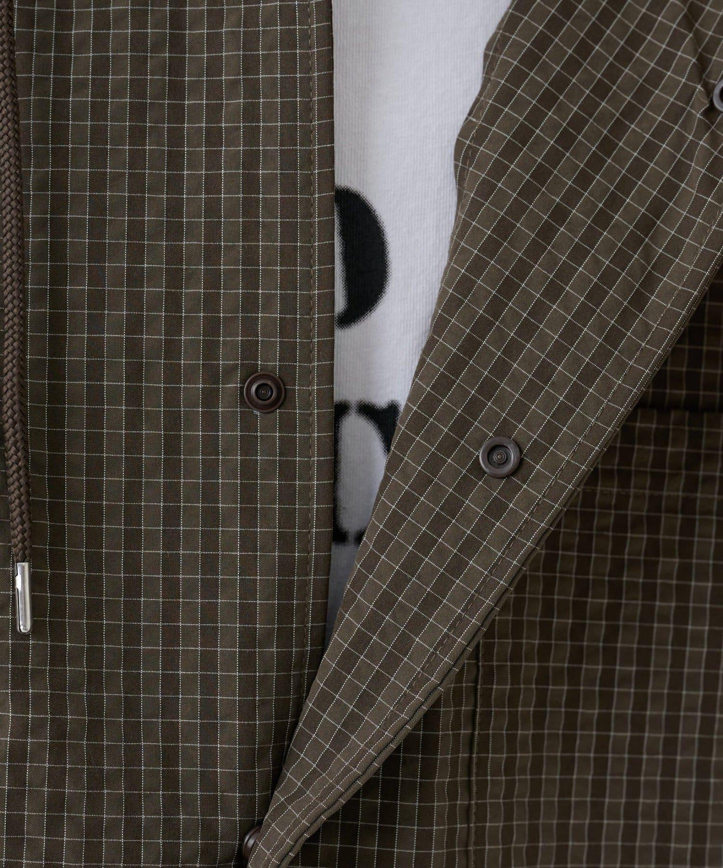 【AW】抽繩連帽格子襯衫