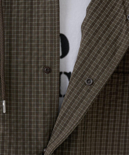 【AW】抽繩連帽格子襯衫