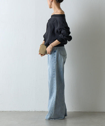 【AW】輕薄透視一字肩套頭衫