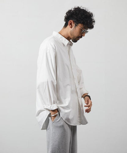 輕鬆合身寬鬆襯衫 / 常規領 / 長袖