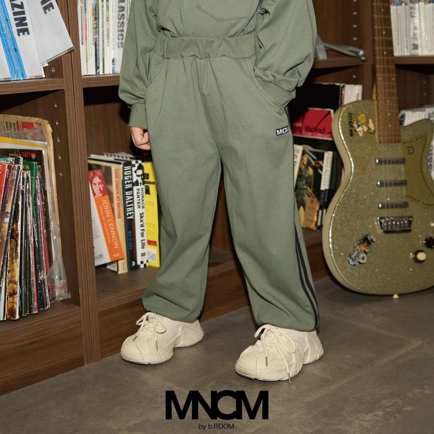 【MNCM】【可成套】【舒適天竺】寬鬆側邊條紋長褲