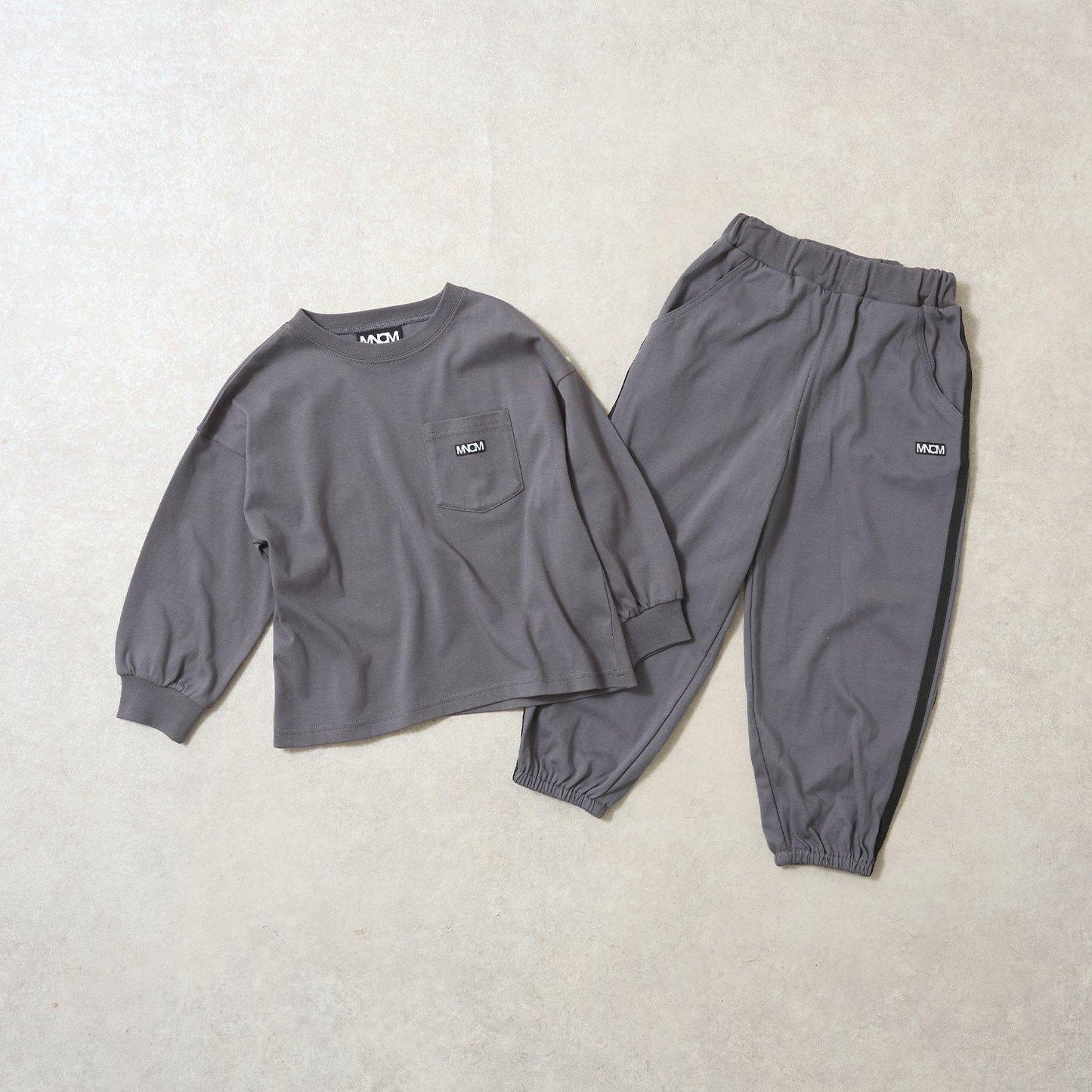 【MNCM】【可成套】【舒適天竺】寬鬆側邊條紋長褲