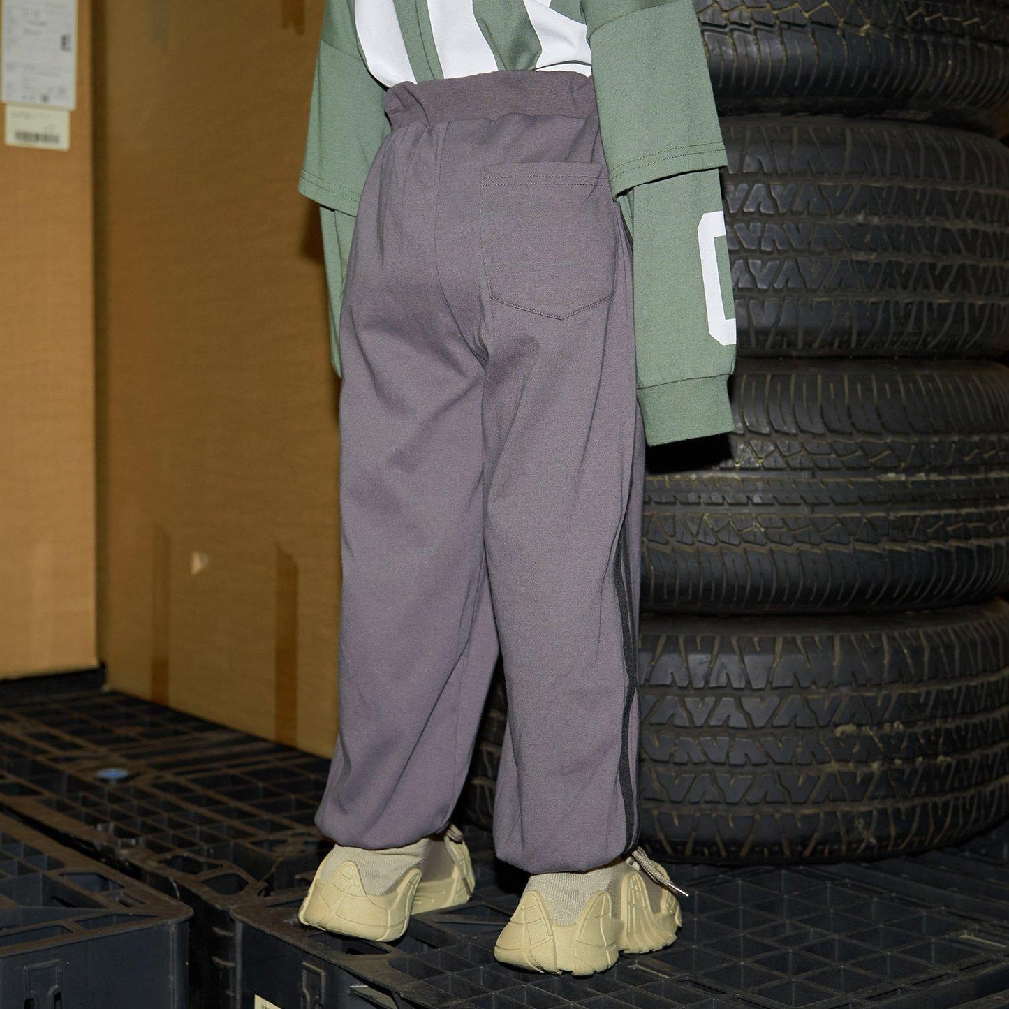 【MNCM】【可成套】【舒適天竺】寬鬆側邊條紋長褲