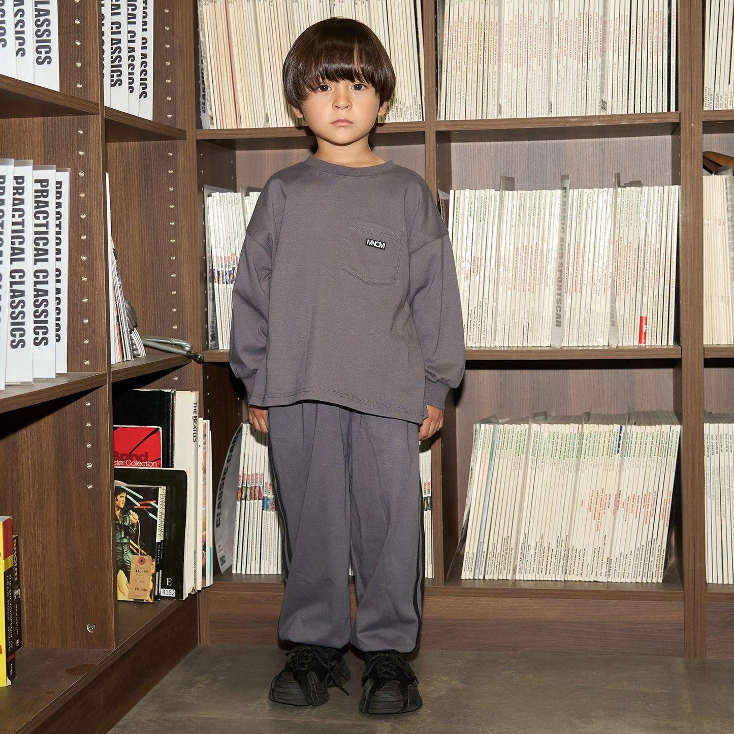 【MNCM】【可成套】【舒適天竺】寬鬆側邊條紋長褲