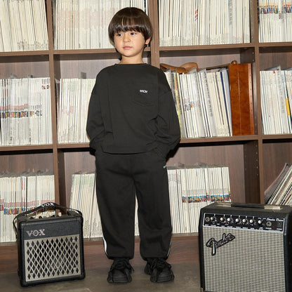 【MNCM】【可成套】【舒適天竺】寬鬆側邊條紋長褲