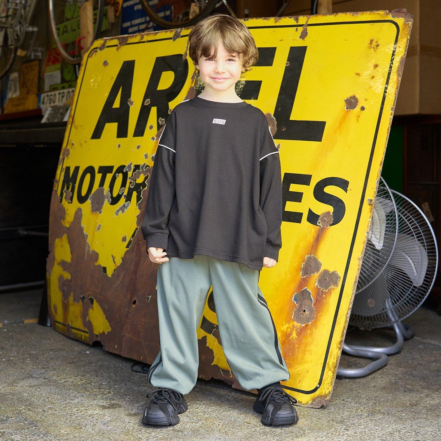 【MNCM】【可成套】【舒適天竺】寬鬆側邊條紋長褲