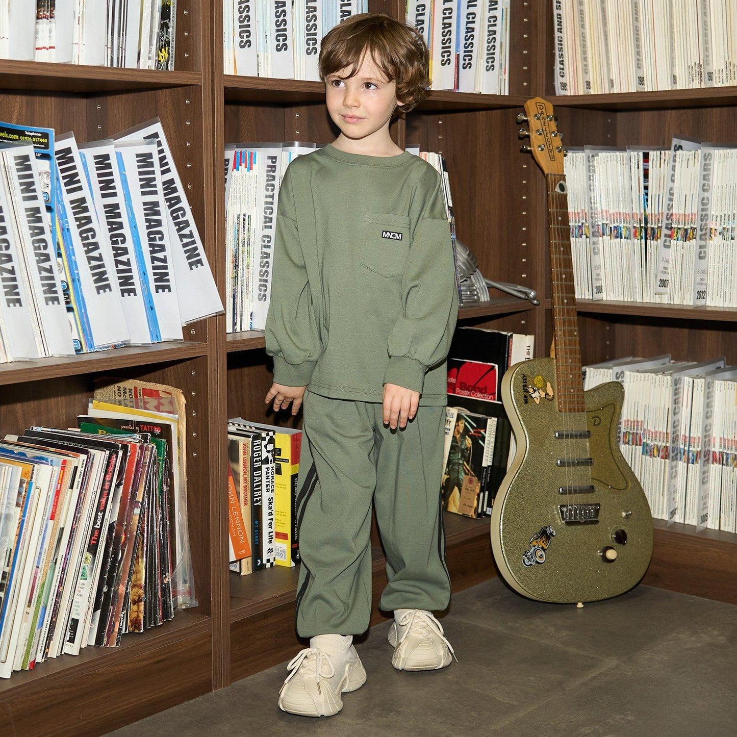 【MNCM】【可成套】【舒適天竺】寬鬆側邊條紋長褲