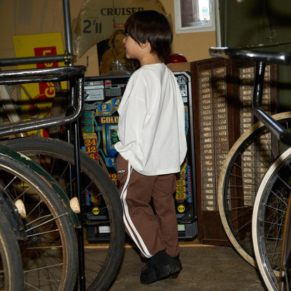 【MNCM】【可成套】【舒適天竺】寬鬆側邊條紋長褲