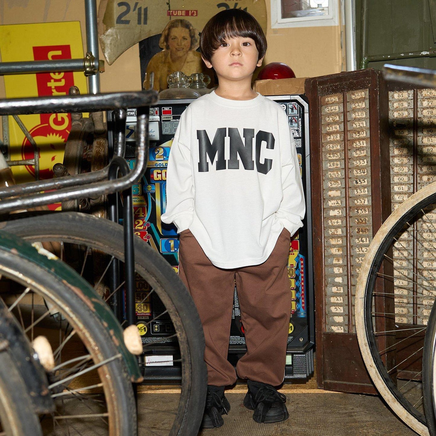 【MNCM】【可成套】【舒適天竺】寬鬆側邊條紋長褲