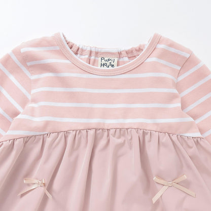 拼接條紋長袖T恤