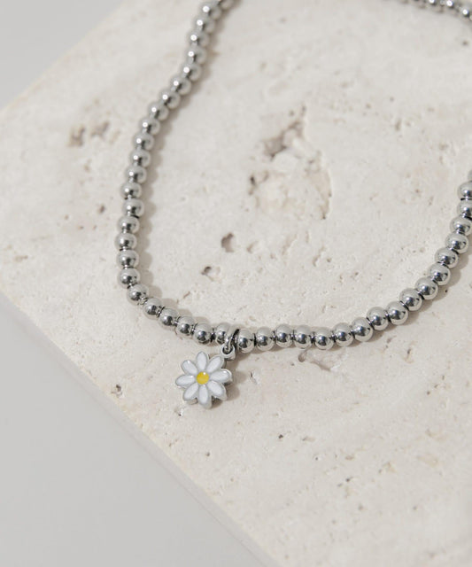 不鏽鋼珠花朵吊墜手鍊