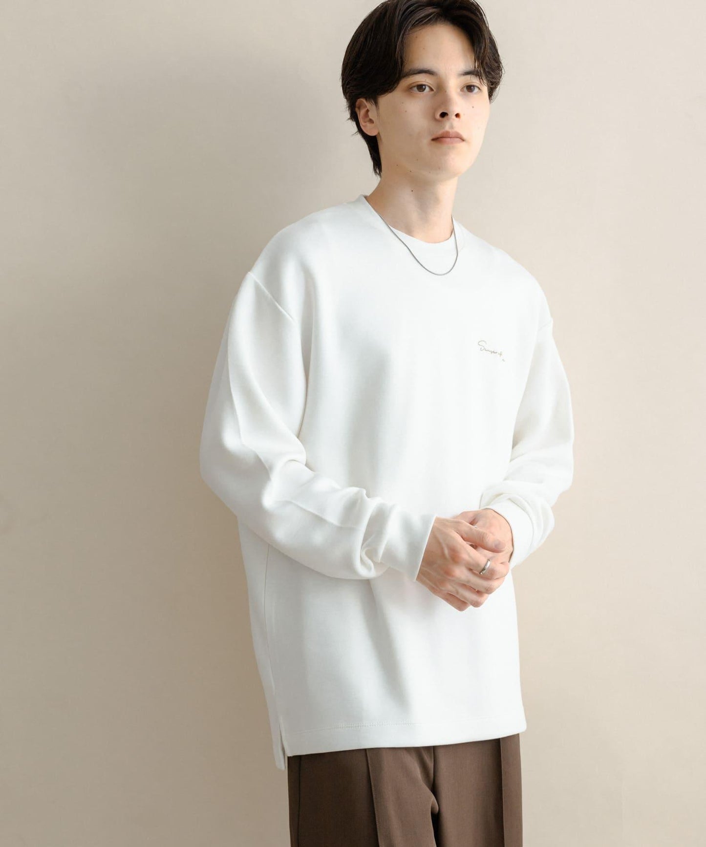 部分色 刺繡加厚長袖T恤