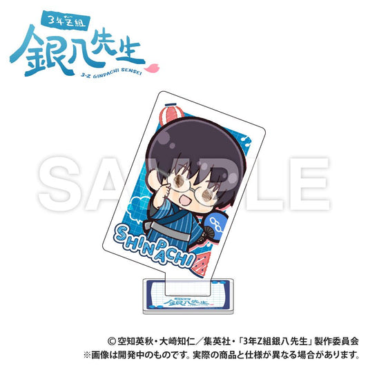 3年Z班銀八老師 撲克牌造型亞克力收藏 志村新八 迷你Q版系列