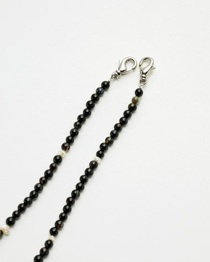 x PREEK CORD TIE NECKLACE(ONYX) (25102-PK-01)