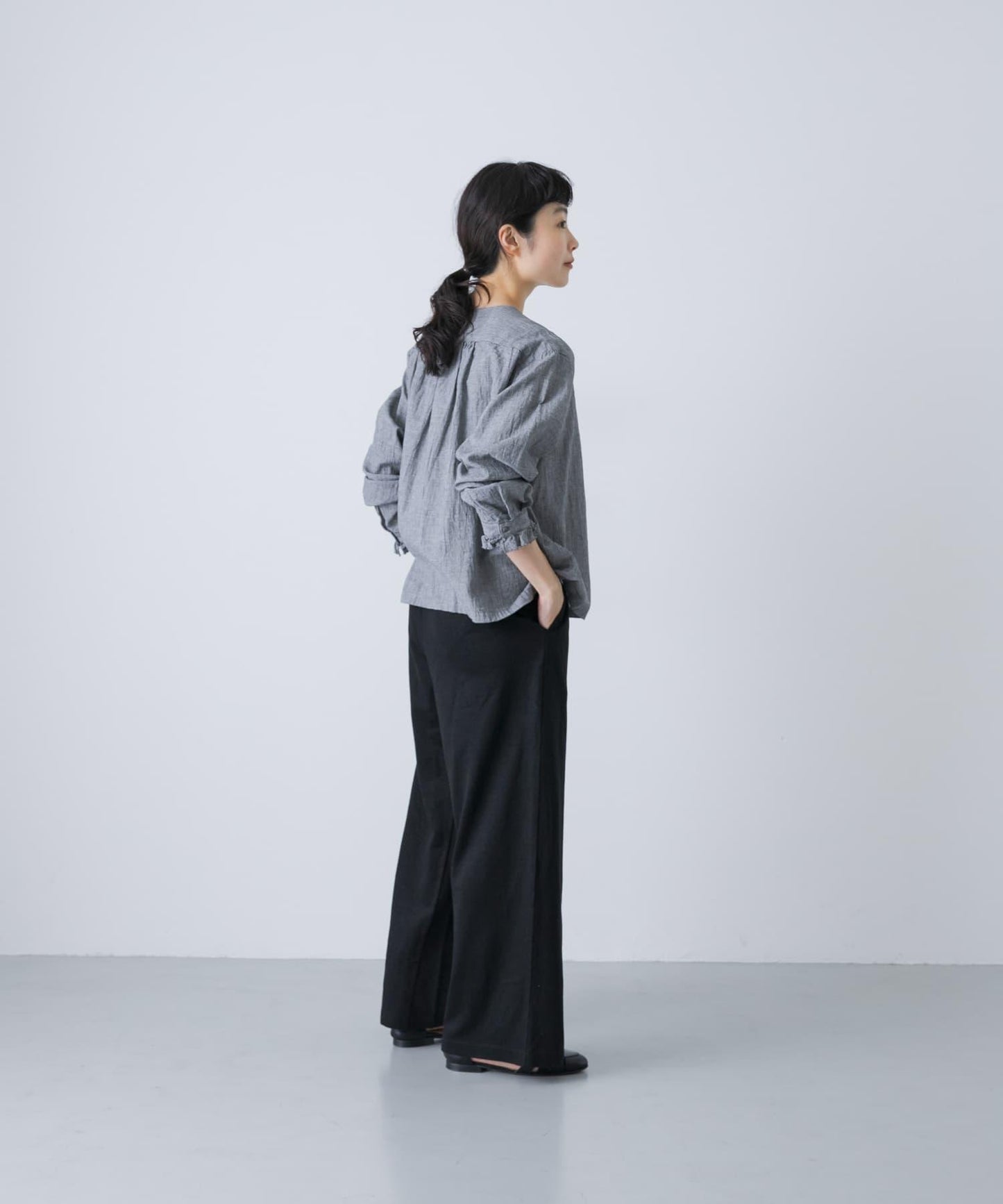 亞麻休閒長褲