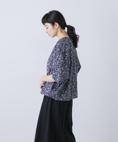 五分袖印花襯衫開衫