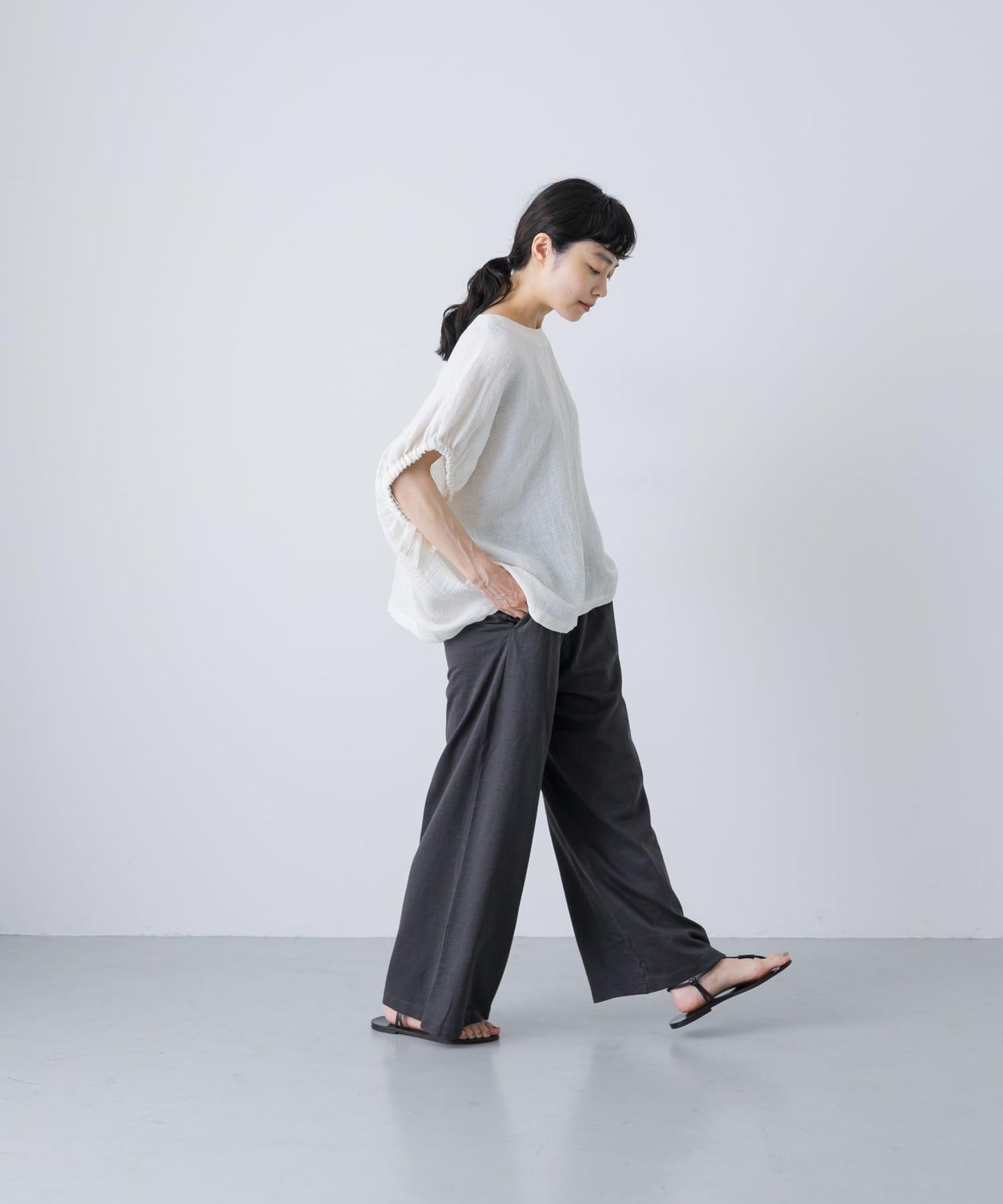 亞麻休閒長褲