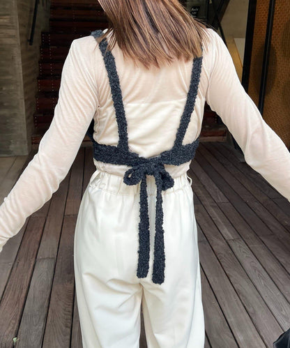 【/套裝商品】交叉吊帶背心×透視開衫