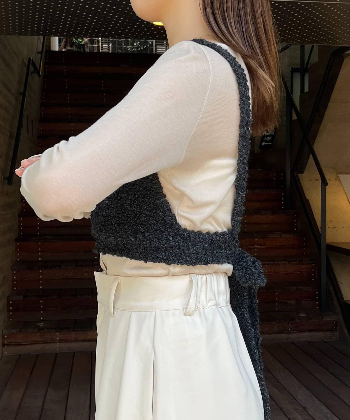 【/套裝商品】交叉吊帶背心×透視開衫