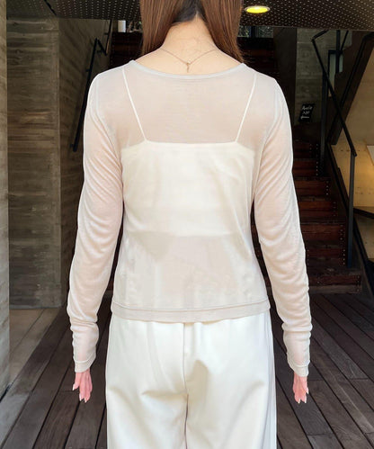 【/套裝商品】交叉吊帶背心×透視開衫