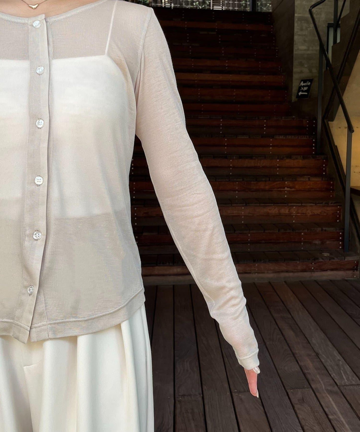 【/套裝商品】交叉吊帶背心×透視開衫