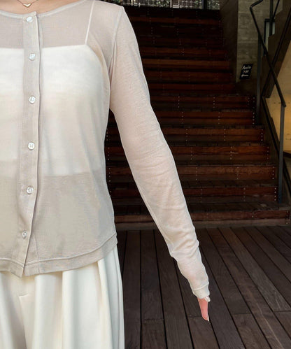 【/套裝商品】交叉吊帶背心×透視開衫