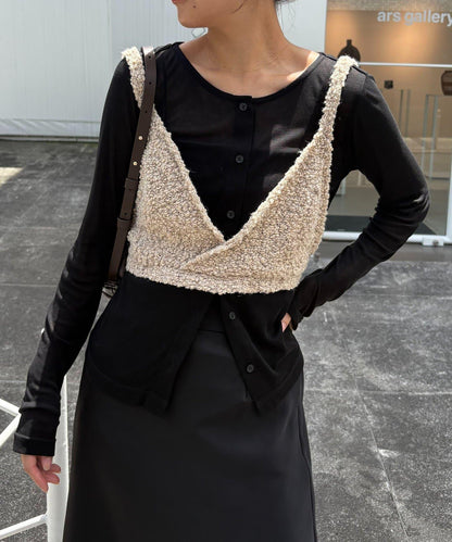 【/套裝商品】交叉吊帶背心×透視開衫