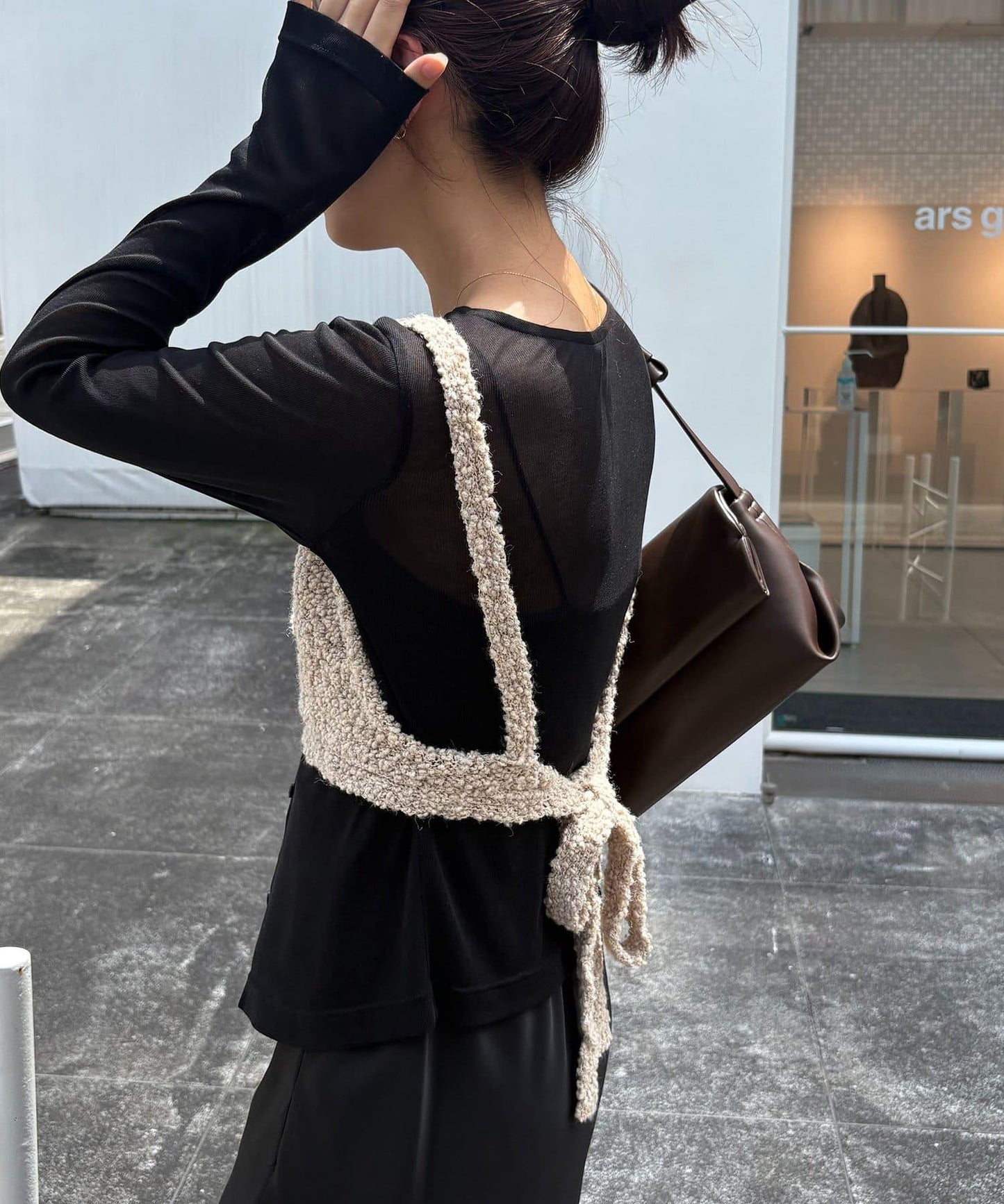 【/套裝商品】交叉吊帶背心×透視開衫