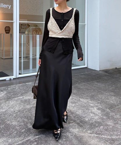 【/套裝商品】交叉吊帶背心×透視開衫