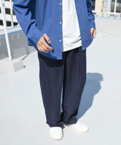 亞麻混紡錐形褲