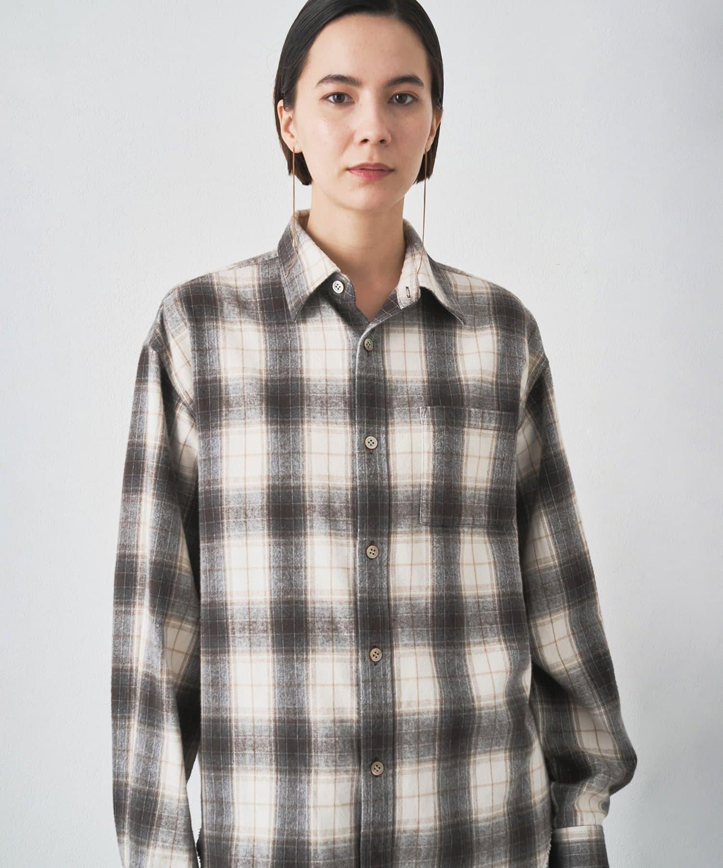 長毛格紋襯衫