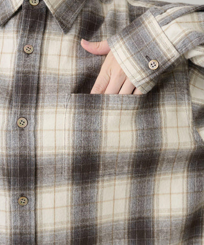 長毛格紋襯衫