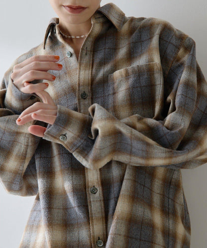 長毛格紋襯衫