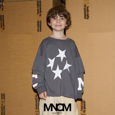 【MNCM】【正反兩穿】【舒適天竺棉】印花疊穿寬鬆T恤